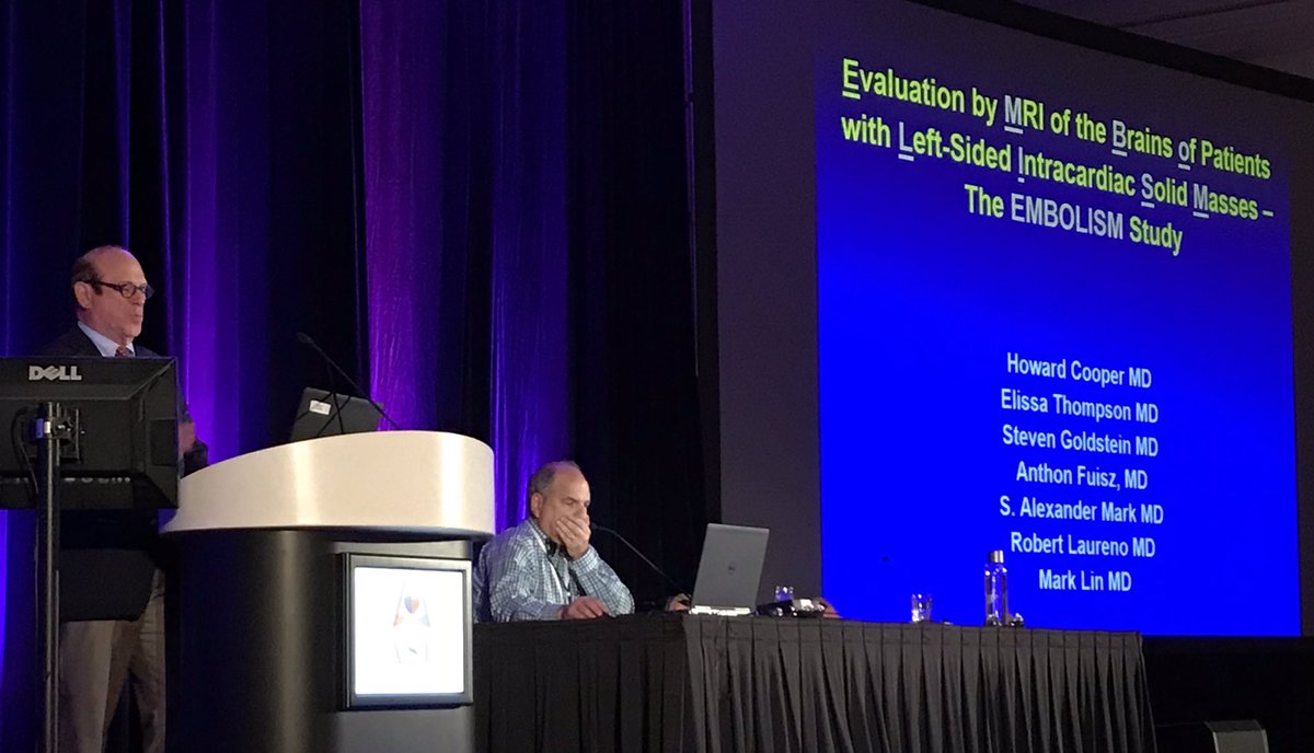 “EMBOLISM study gotta look this up:subclinical stroke is high in Staph and only 25% present with clinical evidence!” Thanks S. Goldstein @ASE360 ...