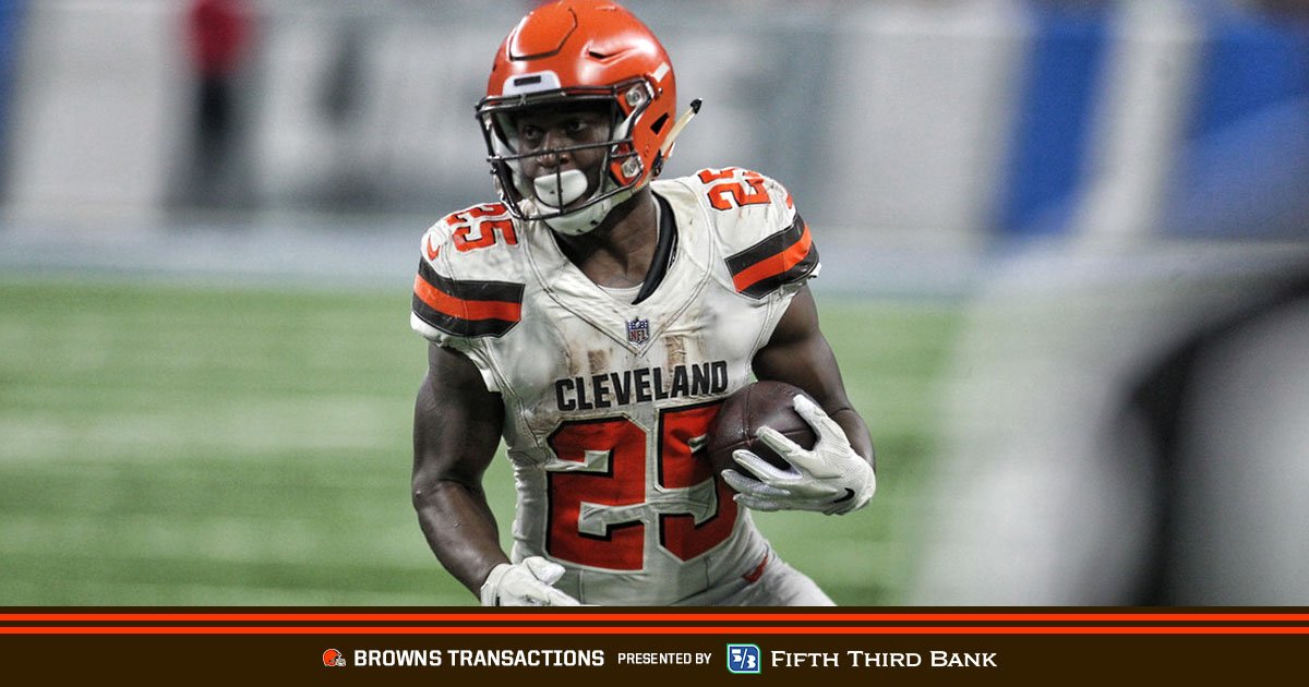 Browns's tweet photo. We've elevated RB Dontrell Hilliard to the active roster

Details » https://t.co/uvqvSdApKF https://t.co/Uh32o27eMC