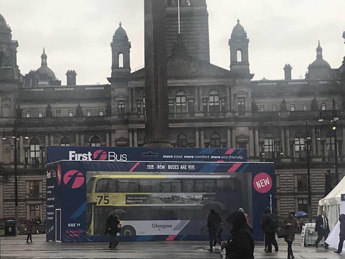 Glasgow_Chamber's tweet photo. Great to see 3 of our Chamber Partners collaborating on the exciting launch of 75 new buses @FirstinGlasgow @MadeBrave and #BDPrint #GeorgeSquare #connecttosuccess #connectforgrowth https://t.co/OCDq7MWLhJ
