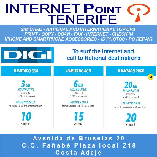 ipoint_tenerife's tweet photo. NEW DIGI ILIMITADO 20 GB!!!
#WhatYouSeeIsWhatYouGet
#TrueWithoutTricks
#simcard #simcardtenerife #prepaid #prepago #topup #recarga #tenerife #playafañabe #922716989 #ipoint_tenerife
Internet point Tenerife
C.C. Fañabe Plaza - local 218
Avenida de Bruselas 20 - #costaadeje https://t.co/mRwuao3fjE
