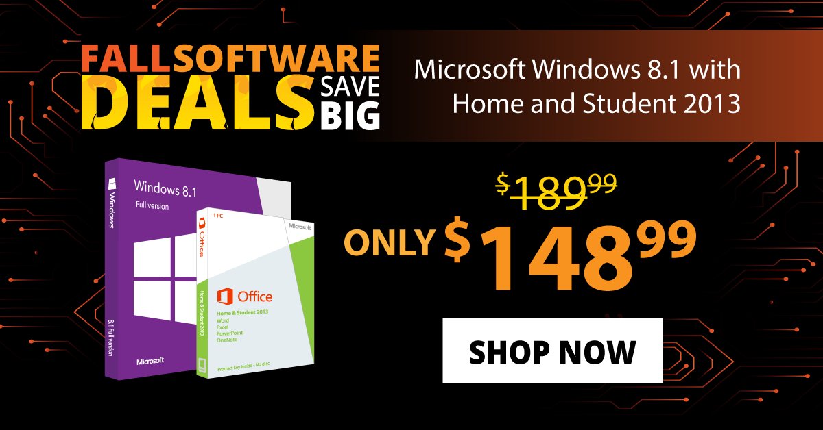 Fall is in full effect and its time to save! 🍂 Enjoy this bundle of Windows and Office at one low price! bit.ly/2IN2cqG. Save an additional 5% using this coupon code below: FALLOWN18. #FallSale #SoftwarePromotion #DailyDeals