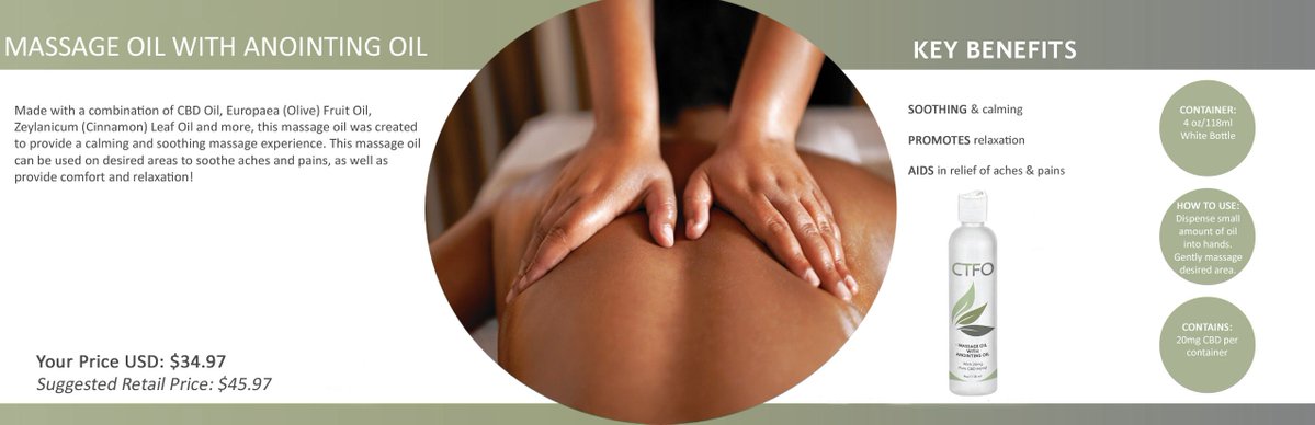 Melt your stress away with a WIDE selection of high quality CBD massage creams and anointing oils! Relax with CBD! 😯
Purchase Here: 🙏🤝bit.ly/2E9cfrf 

 #massage #cbdoil #cbdcream #cannabidiol #relax #namaste #stressrelief #painrelief #isellcbd #therapy #massagetherapy