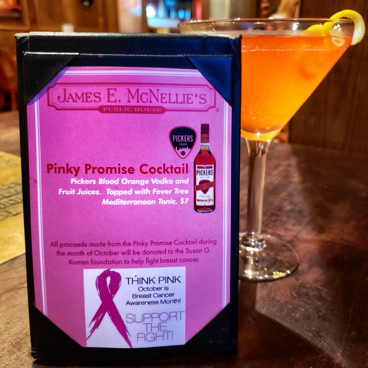 McNellie's SouthCity (@mcnelliessc) on Twitter photo Come try our new cocktail- the Pinky Promise and we will donate the proceeds to the <a href="/susangkomen/">Susan G. Komen</a> foundation to help fight breast cancer! We will be featuring this cocktail for the whole month of October! Come try our new cocktail- the Pinky Promise and we will donate the proceeds to the <a href="/susangkomen/">Susan G. Komen</a> foundation to help fight breast cancer! We will be featuring this cocktail for the whole month of October!