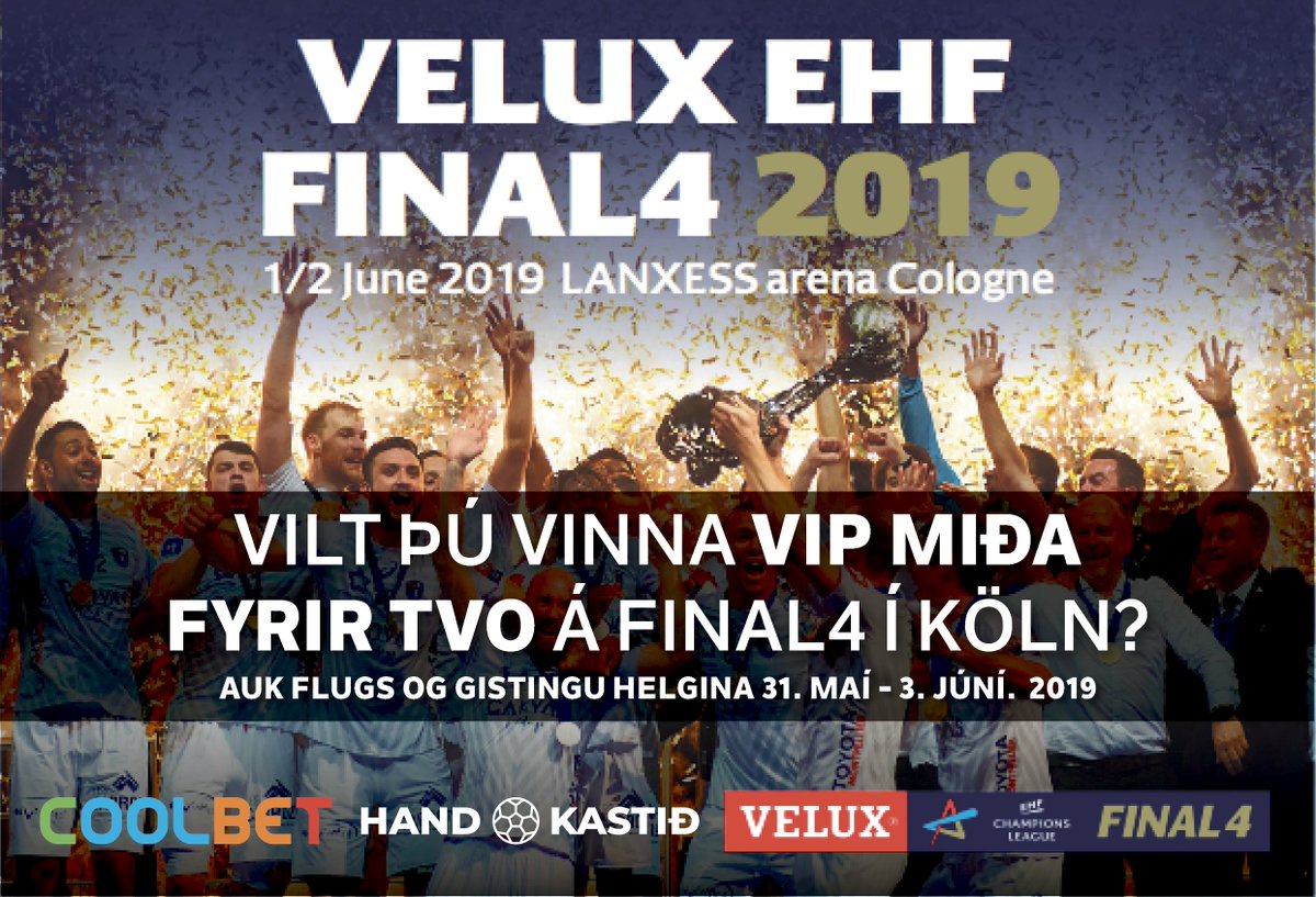 Vilt þú fara á Final 4 í Meistaradeild Evrópu í Köln helgina 31. maí - 3. júní í boði Coolbet og Handkastsins?  RT &amp; taggaðu þann einstakling sem þú myndir vilja taka með þér. Tilkynnum sigurvegara á næstu vikum.
Minnum á nýjasta þáttinn: soundcloud.com/user-611371936… #Handkastið
