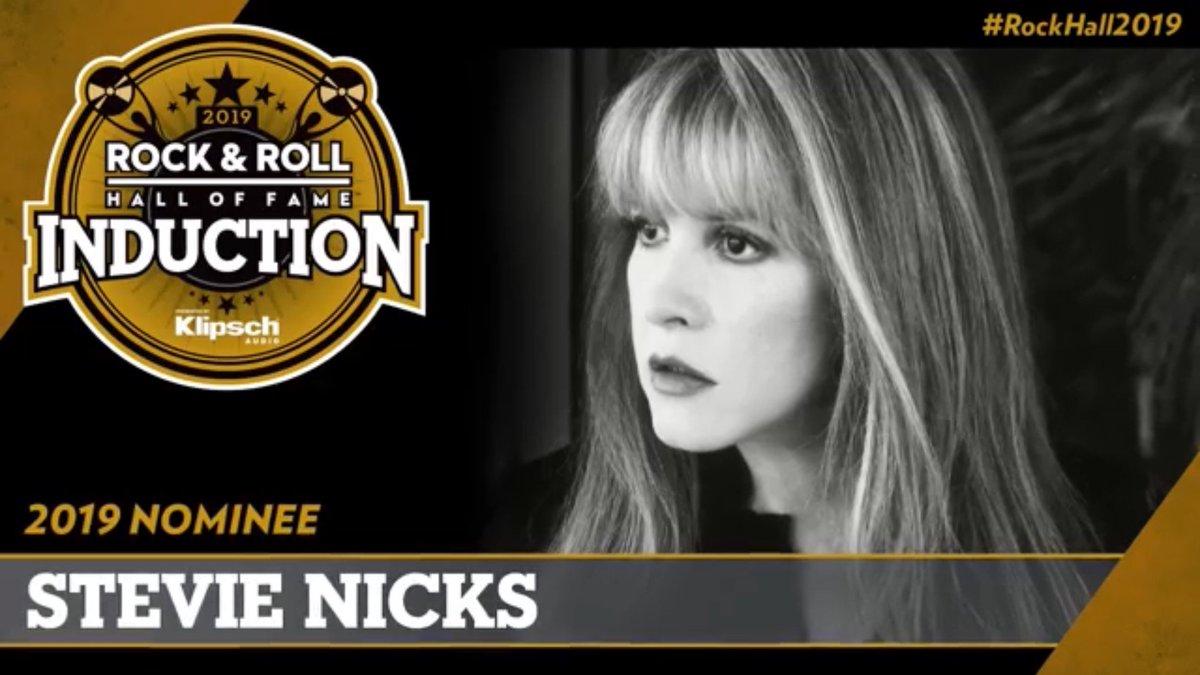 Wow, what an honor. 

Stevie Nicks has been named a Rock and Roll Hall Of Fame 2019 nominee. You can vote for her 1x / day until Dec. 9th at rockhall.com/fanvote #RockHall2019 <a href="/rockhall/">Rock & Roll Hall of Fame</a>