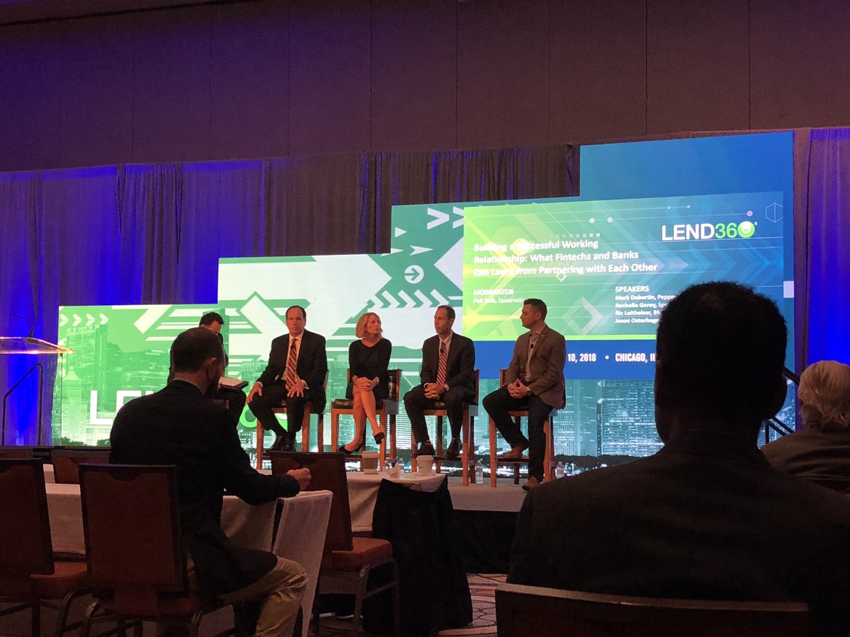 cmfgventures's tweet photo. Great to see Jason Osterhage of @AlliantCU on stage at @lend360 talking about what #CreditUnions and #fintech companies can learn from partnering with each other #lend360 https://t.co/BTcP8DRm76