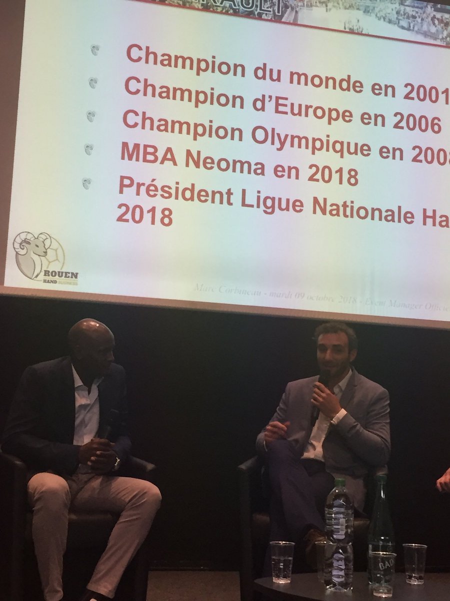 NEOMA_Alumni's tweet photo. @giraultolivier1 #president @LNH_FR #emba2018 #conference @NEOMAbs_Rouen #talent #sport @RouenHandball @arnaudsavary https://t.co/o80KbPBz5F