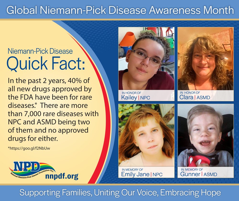 National Niemann-Pick Disease Foundation, Inc. - October is Global Niemann- Pick Disease Awareness Month! For more information on Niemann-Pick Disease  or to make a donation to the NNPDF go to www.nnpdf.org. #niemannpick #ASMD #