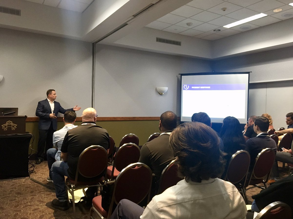 TheBriteTeam's tweet photo. “If you have a break in visibility, all it takes is one unknown device for a breach to occur.” -Rob Luchetti, @ForeScout engineer, talking about Defense in Depth-Visibility & Orchestration
#RSS2018 #BreakThroughTheClutter #NCSAM https://t.co/Pp7yF3U4kK