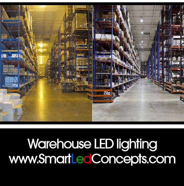 Warehouse and commercial LED lighting is not only brighter but safer and more cost effective than traditional lighting. The difference is clear!

Click link below to view our website:
smartLEDconcepts.com