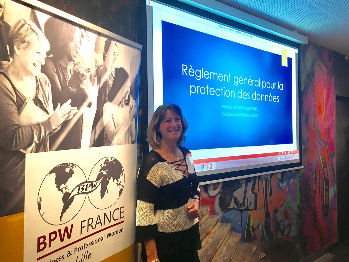 Mensuelle <a href="/BpwLille/">BPW Lille</a> avec l’intervention de <a href="/AudegondJeanine/">Audegond Jeanine</a> avocate spécialisée propriété intellectuelle #lille et membre très active du réseau #bpw sur le #RGPD