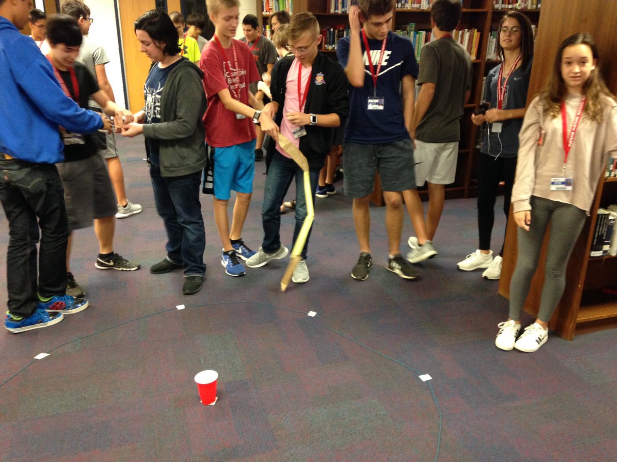 Bergersci's tweet photo. Launching our Fall STEMposium projects today @MustangSTEM Starting things off with a little team building design challenge #GHSunity https://t.co/yv7WvwsMAF