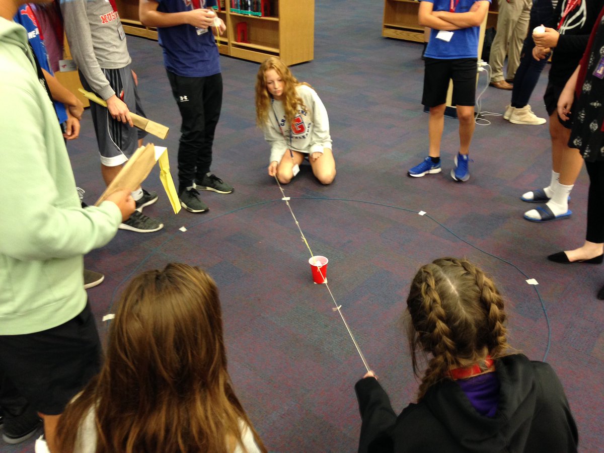 Launching our Fall STEMposium projects today <a href="/MustangSTEM/">GHS STEM Academy</a> Starting things off with a little team building design challenge #GHSunity