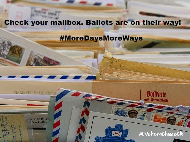 VotersChoiceCA's tweet photo. Ballots are on their way! Every registered voter in @MaderaCounty will receive a ballot in the mail, even if you didn’t request one! You have 3 ways to vote. Get more info https://t.co/wA94ZBu439 @MaderaElections #MoreDaysMoreWays #VoteMadera https://t.co/lF4Su6YmIv
