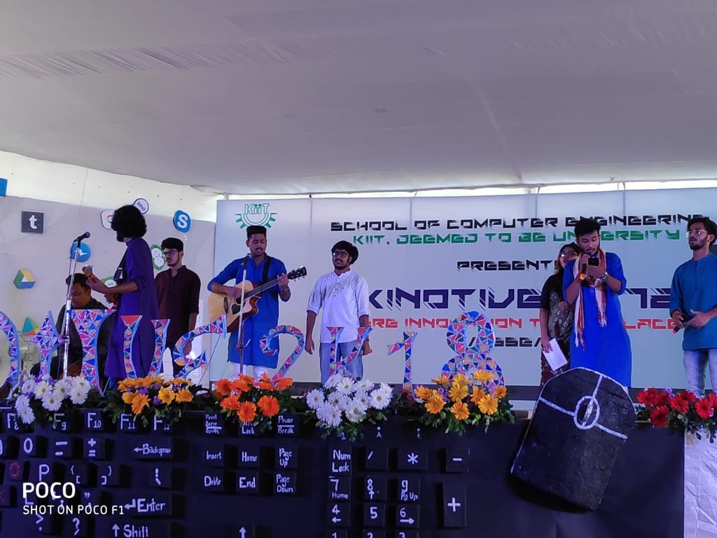 SamareshMishra's tweet photo. 2nd Year students of #KIIT #SchoolofComputerEngg organizes Fresher's Welcome Event "#KINOTIVE-2K18" for three branches of Engg #IT, #CSSE, #CSCE on 9th Oct 2018. Thanks to all students for making the event memorable @TuringStars @KIITUniversity https://t.co/hA3pCyMXE8