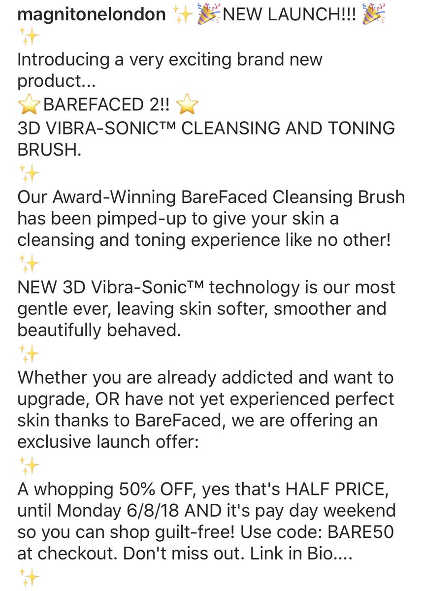 SamanthaOvens's tweet photo. Starting at midnight on @qvcuk tonight 🌟Half Price🌟the brand new Magnitone Bare Faced 2 cleansing brush! @Magnitone #beautyblogger #beautyblog #beautysecrets #modeltips #modelsecrets https://t.co/Q4TzKp1iCI