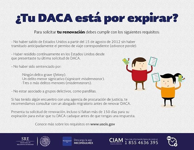 ConsulMexBoi's tweet photo. Si tienes dudas sobre tu #DACA, #acércateatuconsulado o llama al #CIAM 1-855-4636-395. https://t.co/37cIgpvbVN https://t.co/uloRSU55Yv