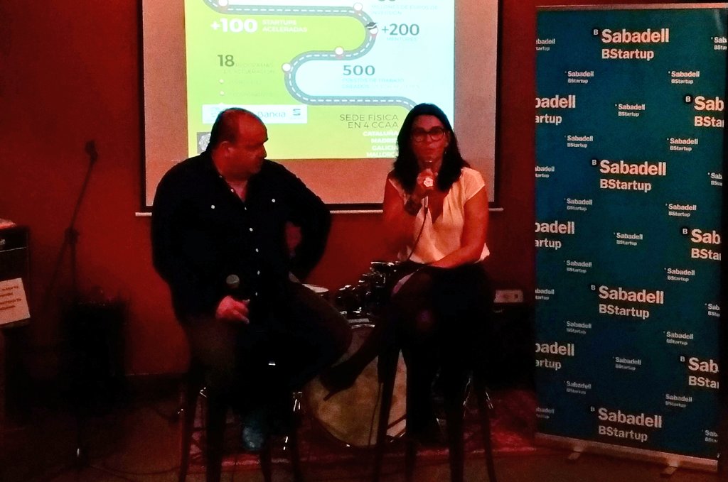 luisfernandez's tweet photo. .@maralarco: "quise estudiar Derecho para ser Juez". No oculta que le gusta mandar. Y lo hace bien, a juzgar por los resultados en @socialcarcom, y por lo que ratifica su socio y marido. #Firsttuesdaybcn #firsttuesday https://t.co/hvzqQGpAHl