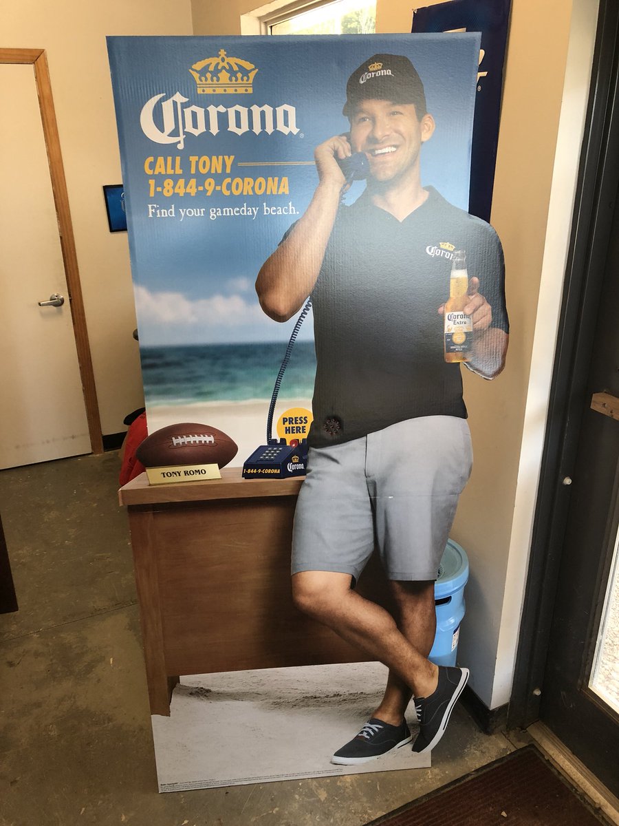 BoroBeerPa's tweet photo. Think you need a talking Tony Romo in your Dorm/Apartment/House? Well retweet this for a chance to win! Winner will be picked Friday! (Stands about 6.5 feet tall) https://t.co/CiewYVgNTM