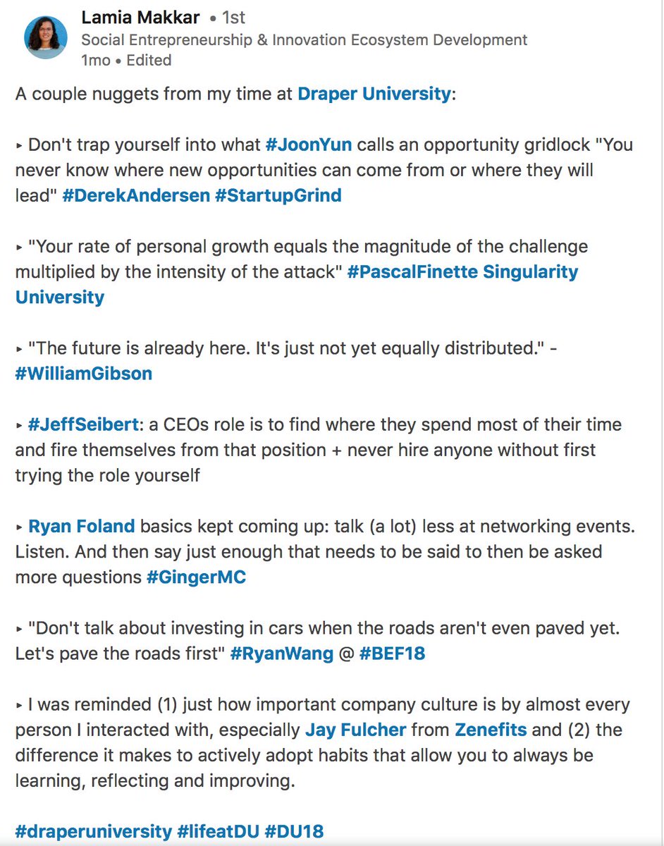 draper_u's tweet photo. Great quotes our alumni compiled from her time at DU! #LifeAtDU #entrepreneur https://t.co/jYNuUoTAad