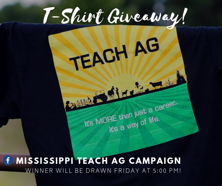 Want a free MS Teach Ag Campaign T-Shirt? Hop on over to our Facebook page and enter our giveaway🤩 #TaggedToTeachAg #MSTeachAg #Tagged18