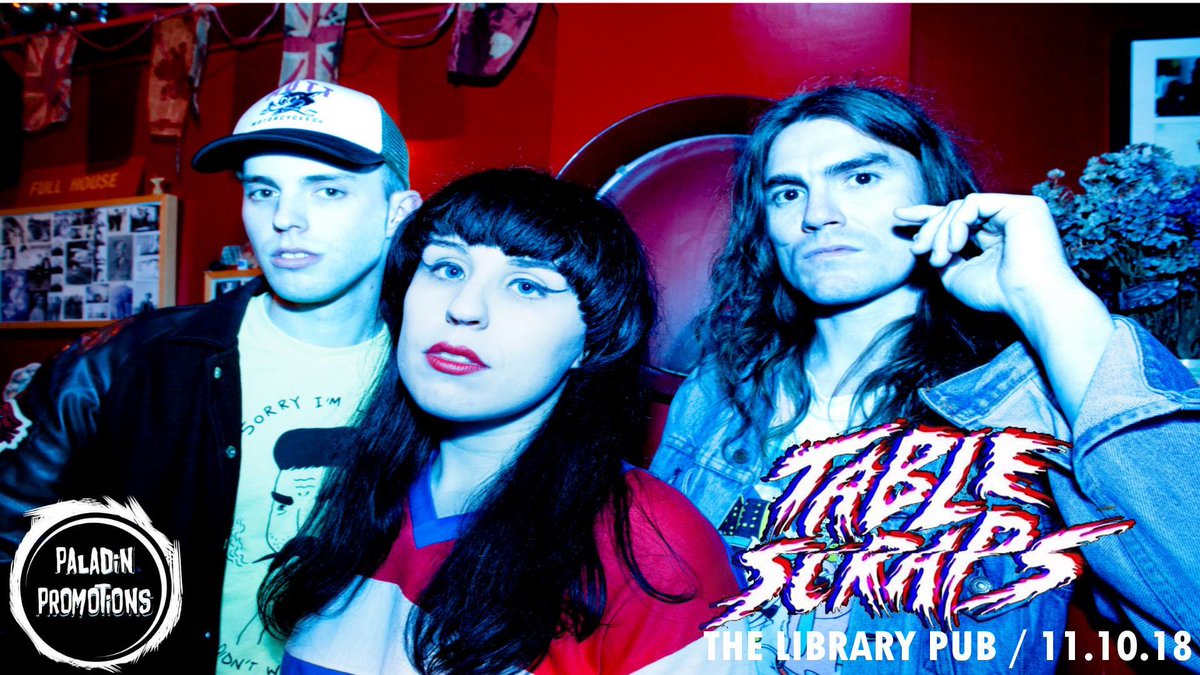PALADINPROMO's tweet photo. **TWO DAYS TO GO**
@TableScrapsBand hit @TheLibraryPub with their ‘black-hearted garage punk’, along with GHOST OF THE AVALANCHE and GRUB 
Get your £5 advanced tickets now: https://t.co/VpxJjZvzjm https://t.co/V3vzn4dom0