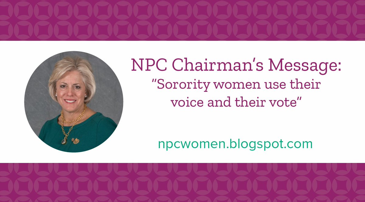 Today is the last day to register to #vote in a number of states. Get more information about the importance of #voting by reading the NPC chairman's message. ow.ly/Pyht50jmRuU

#NPCWomen #sorority #sororitywomen
