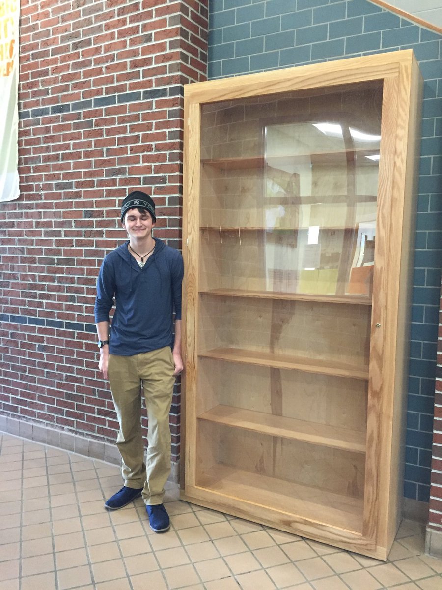 MessalonskeeHS's tweet photo. As part of his Eagle Scout project Matt Allarie built this display case for the music dept. Great job Matt! https://t.co/lh4KOLAleF