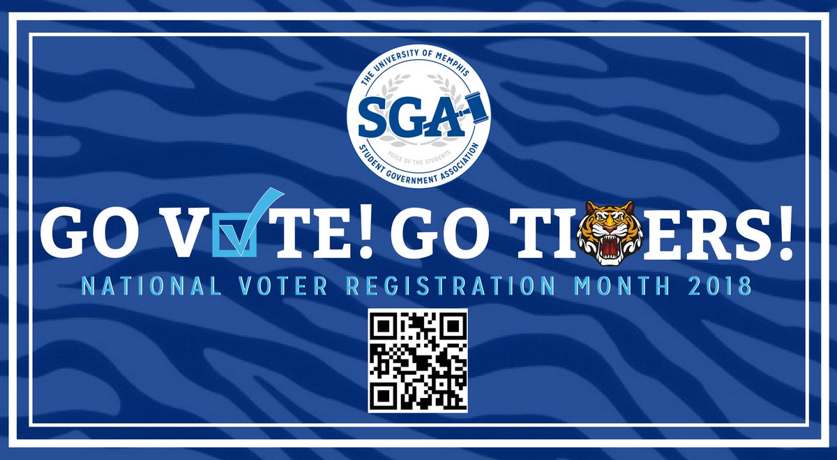SGA_UofM's tweet photo. Today’s the last day to register to vote if you’re a Tennessee resident! Don’t forget to #GoVoteTN and #GoVoteGoTigers but first you have to be registered! Visit https://t.co/czcTvyXdyi to register today! https://t.co/ArndQIBINr