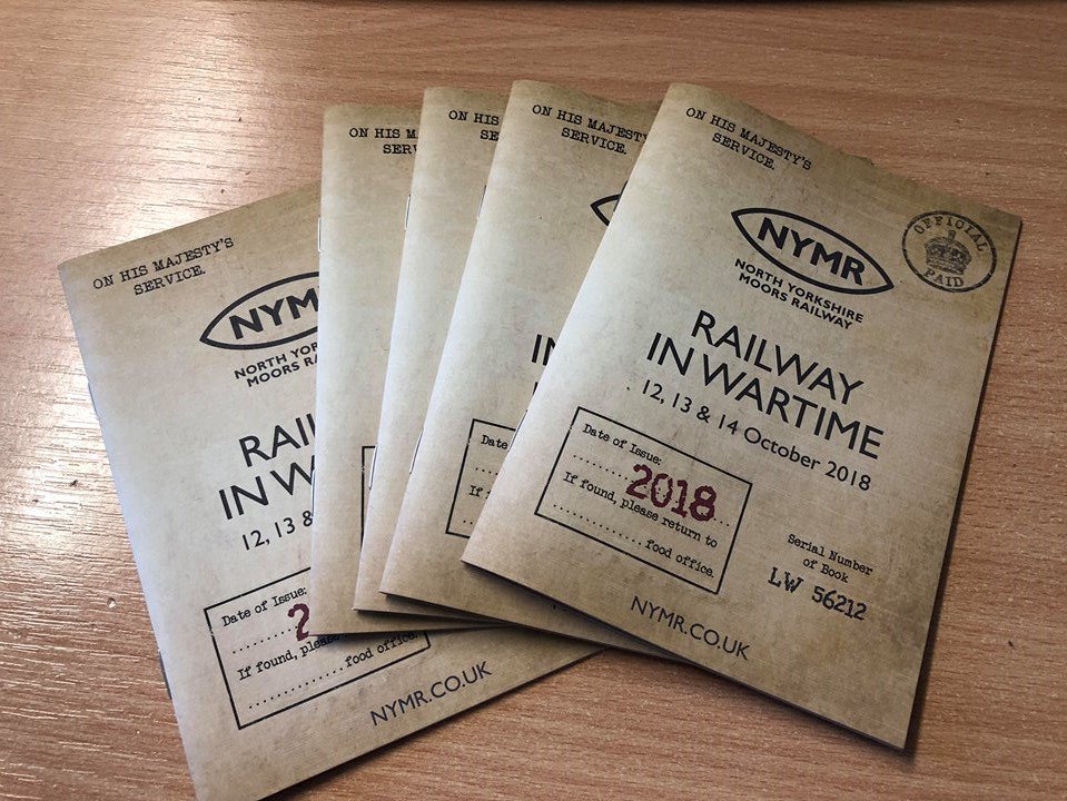 nymr's tweet photo. Make sure you collect your Ration Book this #RailwayinWartime which includes the  timetable, ration coupons for the Sidings Inn, parade map and timings, and what's going on along the line. https://t.co/Etq7SQvgbH https://t.co/CtomoE9yeY