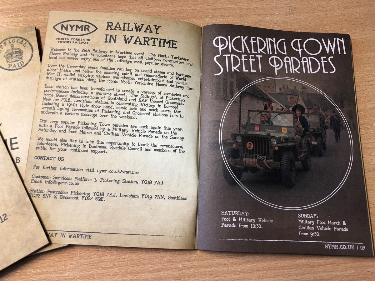 nymr's tweet photo. Make sure you collect your Ration Book this #RailwayinWartime which includes the  timetable, ration coupons for the Sidings Inn, parade map and timings, and what's going on along the line. https://t.co/Etq7SQvgbH https://t.co/CtomoE9yeY