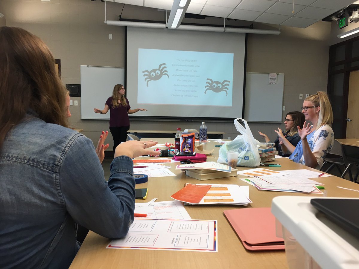 CentralCollEd's tweet image. Running a mock parent workshop to teach our peers about typical language development in young children.