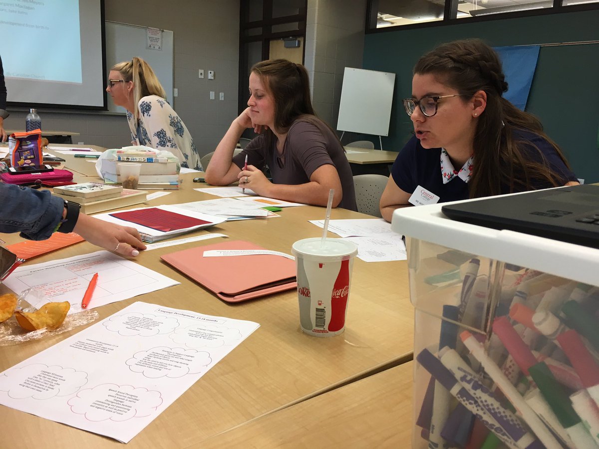 CentralCollEd's tweet image. Running a mock parent workshop to teach our peers about typical language development in young children.