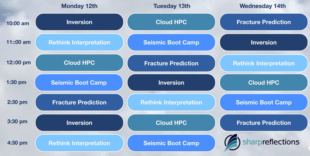 sharpref's tweet photo. Visit Sharp Reflections at SEG Booth 1300. Our comprehensive series of presentations cover the full range of what is possible with the Pre-Stack Pro software, so find the best time for you to drop by. A complete breakdown of our SEG activities is here - https://t.co/V6p4O6K5W6 https://t.co/4cF3V69Axv