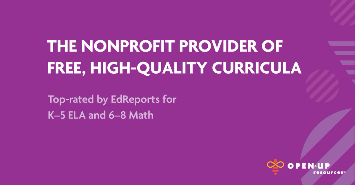 openupresources's tweet image. We're proud to approach curriculum development with an equity mission.

All of our FREE curricula are top-rated by 3rd-party reviewers &amp;amp; incorporate advanced supports for #ELLs and students with disabilities.

Learn more:
buff.ly/2P2EKIb #OpenEd18 #DPLIS