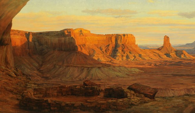 UTStateCapitol's tweet photo. Room with a view. Visit the Senate Chambers at the Capitol to see this beautiful piece of art. Ancestral Home by Keith Bond. #canyonlandsnationalpark #falsekiva #utah #utahstatecapitol #utcapitol #slc #tours #docent #volunteer #slcvolunteer #tourtuesday https://t.co/w5bG2QKKXg
