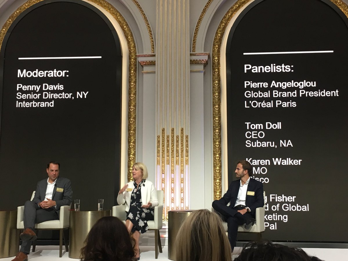 Interbrand's tweet photo. "If we don’t disrupt ourselves, then someone will do it to us. We wanted consumers to be able to use our #tech how ever they wanted to, which was a pretty risky move," says @Cisco’s @KarMWalker #BGB2018 #ActivatingBrave https://t.co/ATlcUfxOh0