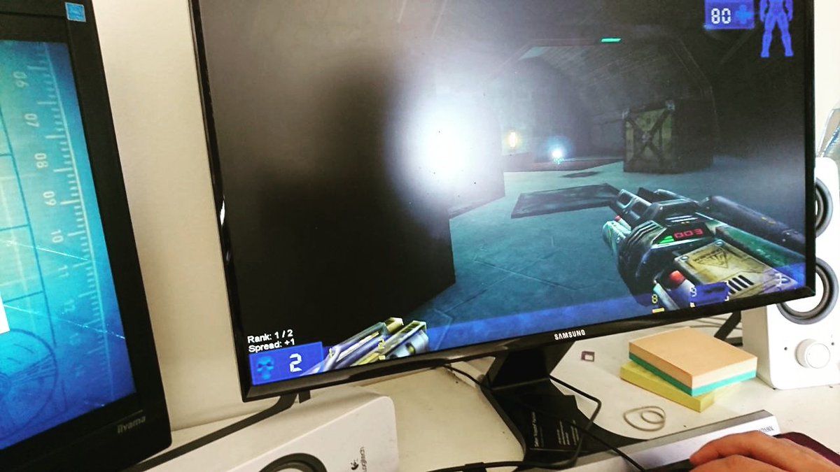 t_devs's tweet photo. Just another quick break, but now with classic :-) Who recognize the game? #ue4 #epicgames #breakwork #anotherdayintheoffice #dontbitedevs https://t.co/u6vHFGg3L4