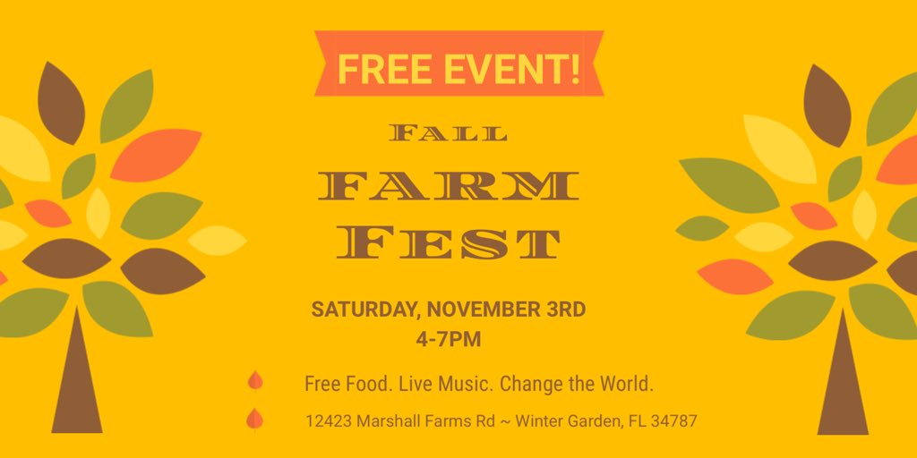 DoGoodFarm's tweet image. Mark your calendars for November 3rd! Come on out for a day of farmin’ fun with music, food, animals, raffles, and more!  RSVP here: ow.ly/MpzM30maetK #dogoodfarm #farmfest #fall #festival #orlando