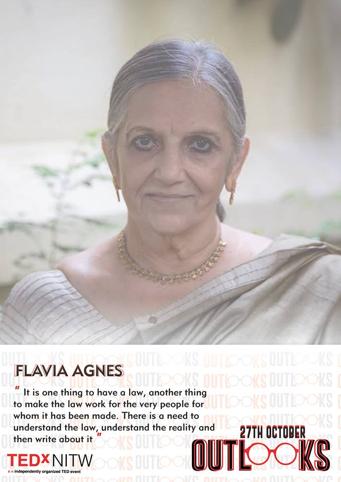 TEDxNITW's tweet photo. Next up we have Flavia Agnes, a noted gender rights lawyer and the director of @MajlisLaw.   

Book your tickets now at https://t.co/Bew5fPWYlP https://t.co/q2uCYm44o9