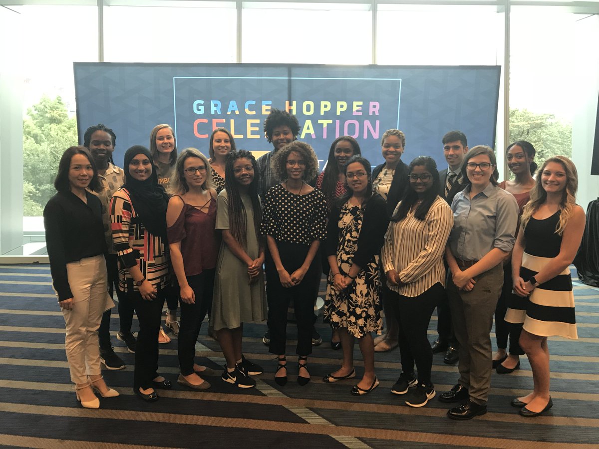 UMBC's tweet image. Congrats to the 20 @UMBC_CWIT students who attended the Grace Hopper Conference for Women in Computing this year in Houston! #UMBCcomputing #UMBCinformation