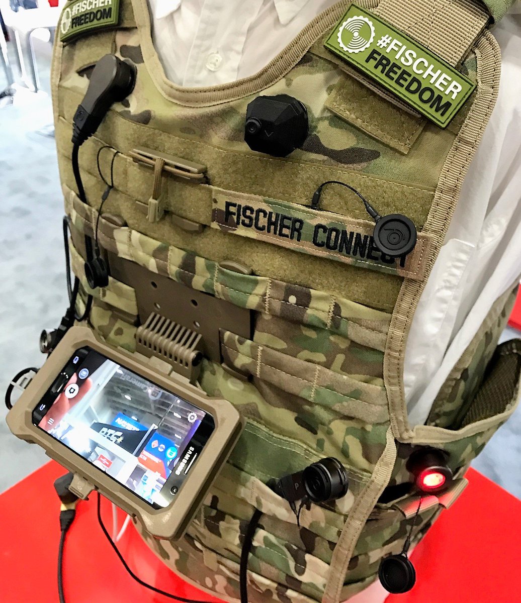 FischerConnect's tweet photo. #AUSA2018: Visit #FischerConnect booth 9235 to check out our live #LP360 demo of a distributed power & data network inside a tactical vest with our new miniature webcam. Another example of how we can reimagine connectivity together! #FischerFreedom #Wearables https://t.co/7GK1RmPSDf