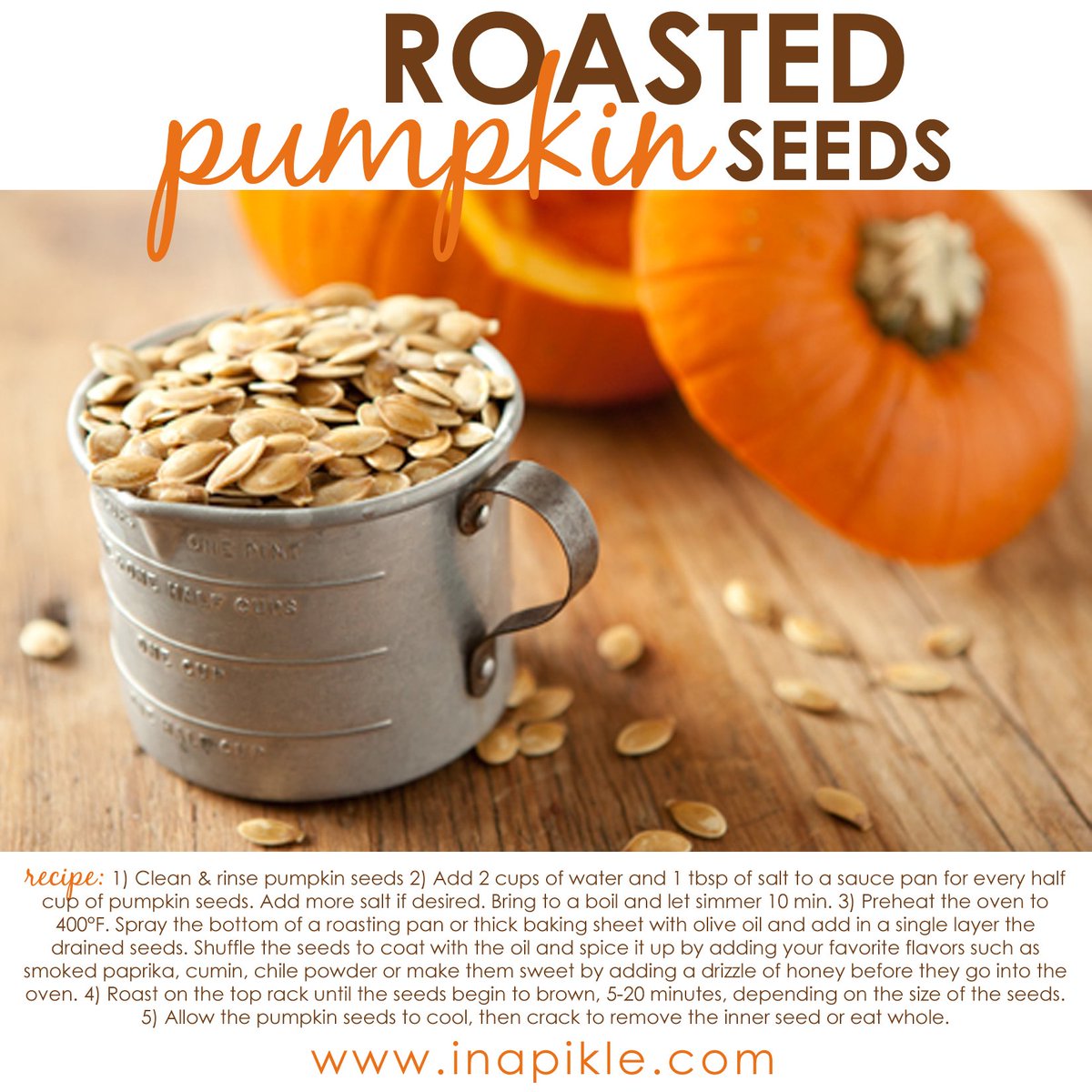 inapiklebag's tweet photo. When you're done carving those pumpkins, it's time to roast those seeds! #inapikle #pumpkin #pumpkinseeds #delicious #recipe https://t.co/JMDk1WXuQu https://t.co/XXwY6RMpD3