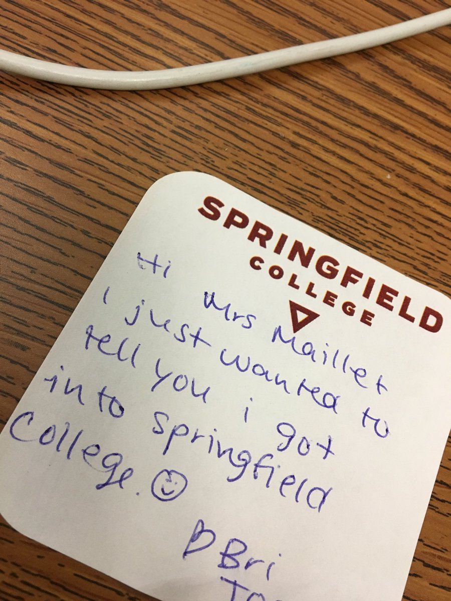 Best note to come back to after teacher meetings!! ☺️☺️☺️ <a href="/SCAlumniPride/">Springfield Alumni</a> <a href="/SpfldCollege/">Springfield College</a> #alumnipride