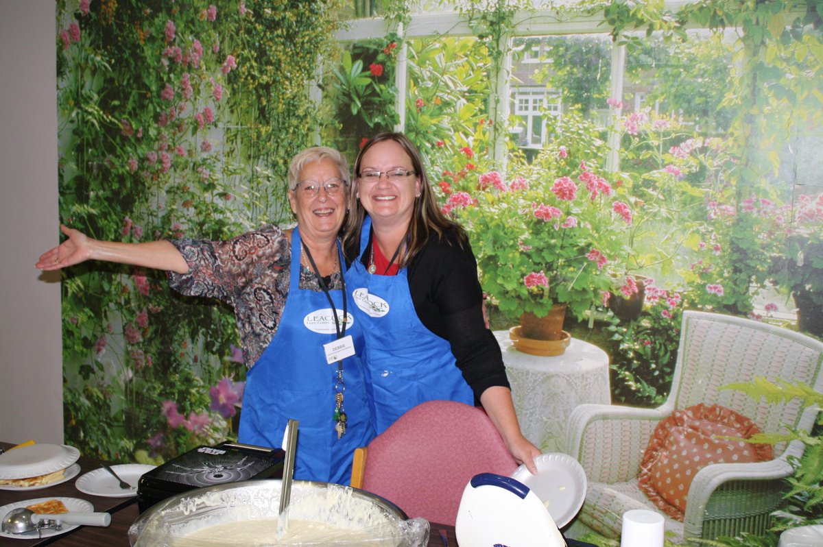 Jarlette's tweet photo. There's no "waffling" on this #Fundraising success! #LeacockCareCentre held a fundraising event to support their #PalliativeCare Program. Amie and Debbie made #Homemade #Waffles with all of the toppings, and successfully raised $195 for their initiative. Great work team! https://t.co/VCZuITywz8