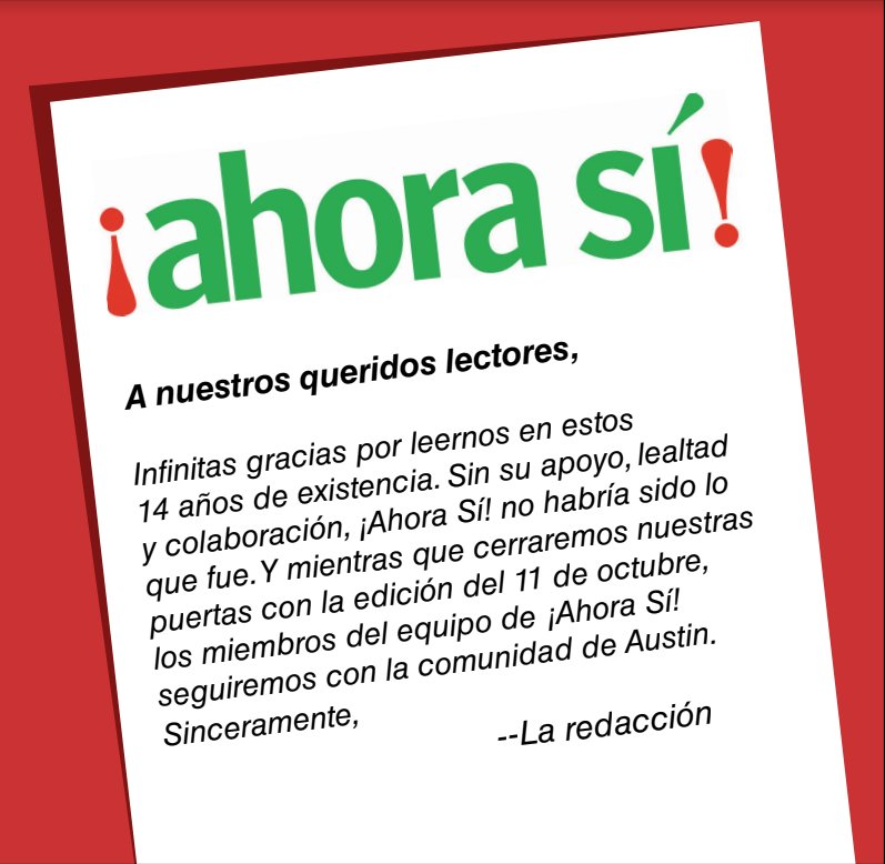 Queridos lectores, si no funcionan los enlaces a las notas, se debe a que el sitio web de Ahora Sí dejó de existir a finales de septiembre por causas de fuerza mayor. Las notas individuales pueden buscarse por Google. La última edición impresa saldrá el jueves 11 de octubre.