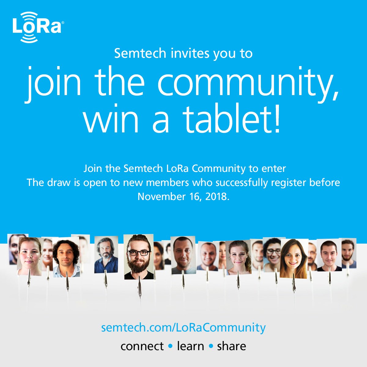 SemtechCorp's tweet photo. Join the #LoRaCommunity before November 16th for a chance to win a tablet - and gain access to libraries of #LoRa resources, tech support and more #IoT #LPWAN https://t.co/rJhAPbgKq8 https://t.co/hNvXNBTf99