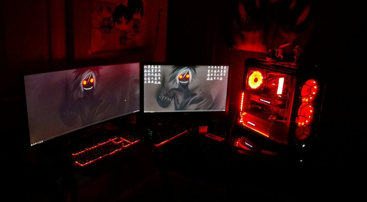 DigitalStormPC's tweet photo. Great setup with a spooky vibe! Looks like @AlexOqu is ready for Halloween season with this red themed Lumos 😎
#AdvancedPC https://t.co/luV9gwcSga