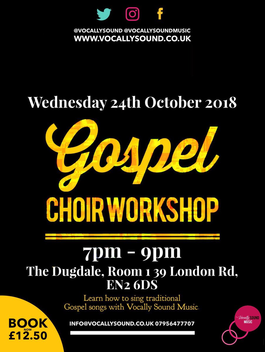 vocallysound's tweet photo. Are you coming? We’re having a gospel workshop at @The_Dugdale! Book your place now! #gospelchoir #gospelchoirworkshop #choirworkshop #vocallysound https://t.co/cUTsfsVufX
