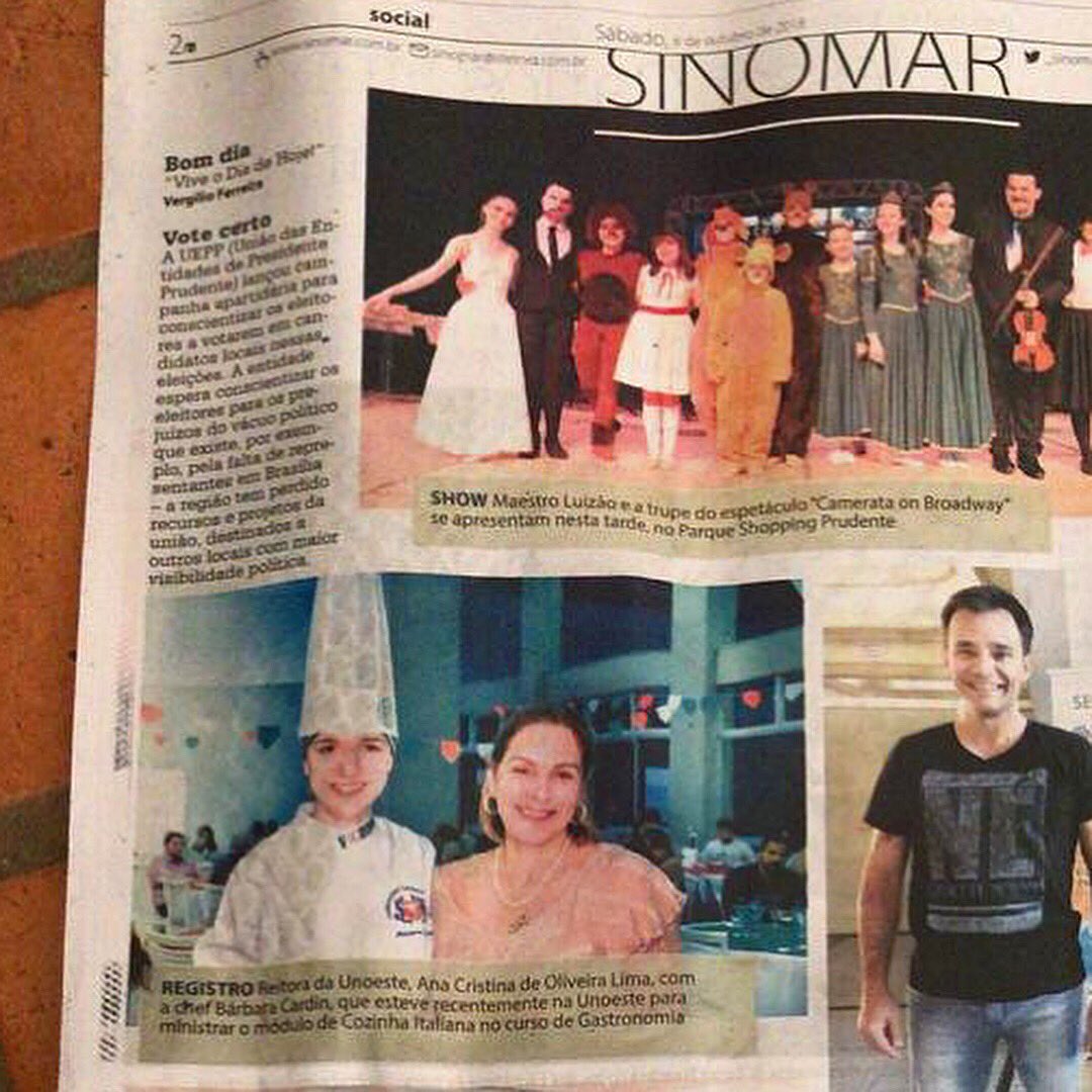 Muito feliz com o trabalho que realizei na Unoeste e o reconhecimento pelo Jornal O Imparcial, na coluna do Sinomar Calmona. #teambarbara #barbaracardin #ficbrasile #unoeste #gastronomiaunoeste #jornaloimparcial #sinomarcalmona #masterchefbr